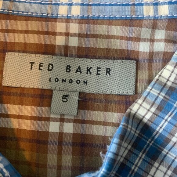 Ted Baker 5 M Mult Color Plaid Long Sleeve Button Front Shirt - Picture 4 of 4